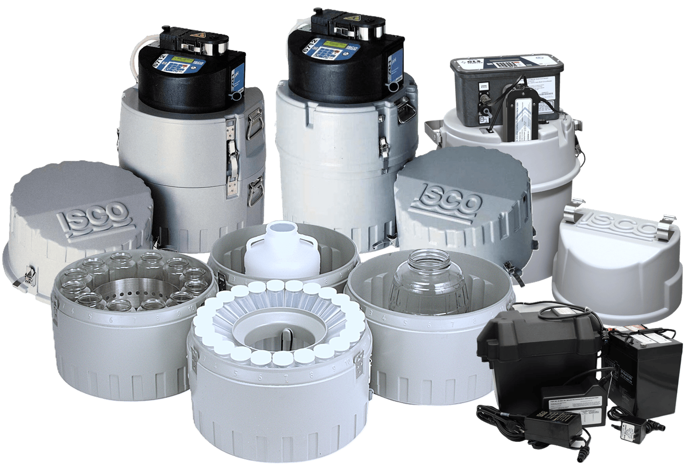 Portable water samplers and water sampler accessories